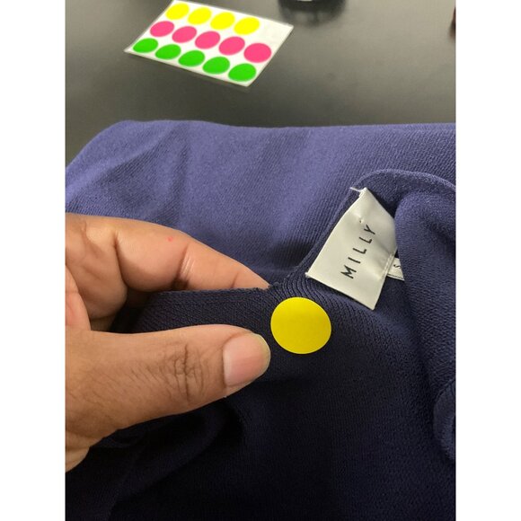 MILLY Italian Structured Stretch Shift Mini Dress Navy  size Small - Picture 5 of 11